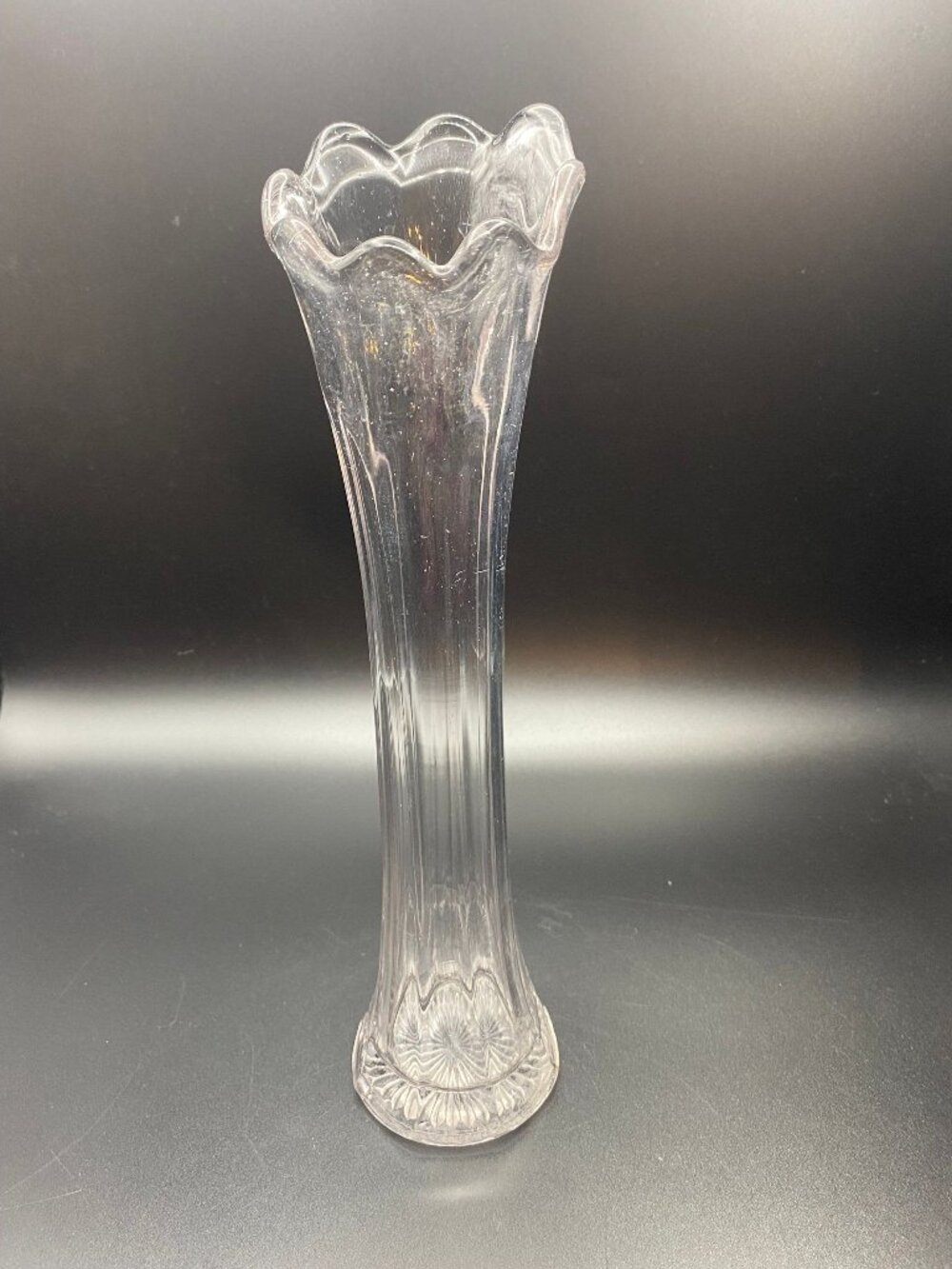 Clear Swung Vase Paneled Sides